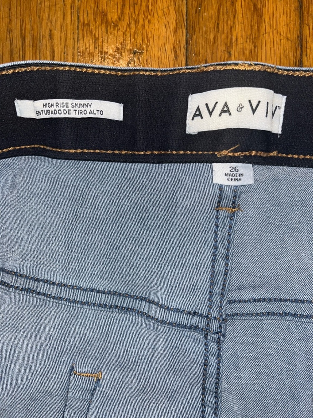 Ava & Viv High Rise Skinny Women’s Blue Denim Jeans Size 26 - Picture 7 of 10